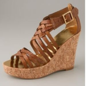 Tory Burch Anamarte Strappy Leather Cork Wedge
